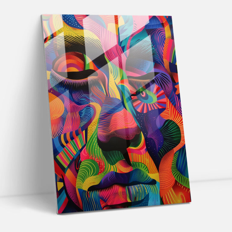 Glasbild Mannerism - Lebendige Farben - Faszinierende Kunst Dekoration für Zuhause.