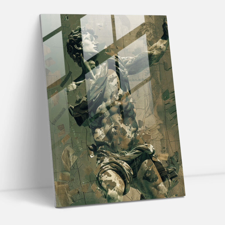 Kunstvolles Glaswandbild - Mannerismus Wanddekoration Glasbild Wohnkultur