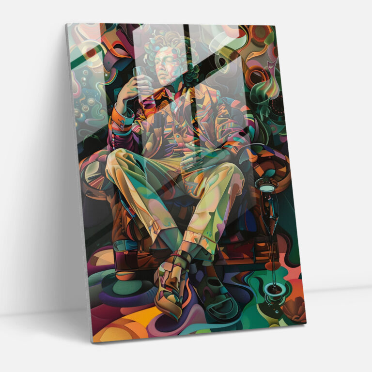 Malerischer Glasdruck in intensiven Farben - Mannerismus Wohndekoration Glasbild moderne Kunst