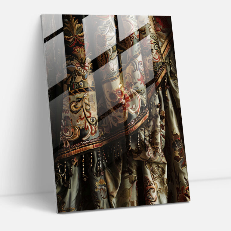 Raffinierte Vorhang Glaswandkunst - Manierismus Glaswandkunst Glas Kunst Wanddekoration