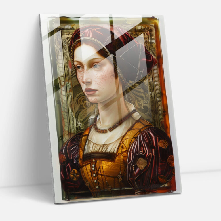 Mannerism Glasbild - Elegantes Portrait für die stilvolle Wohnraumgestaltung