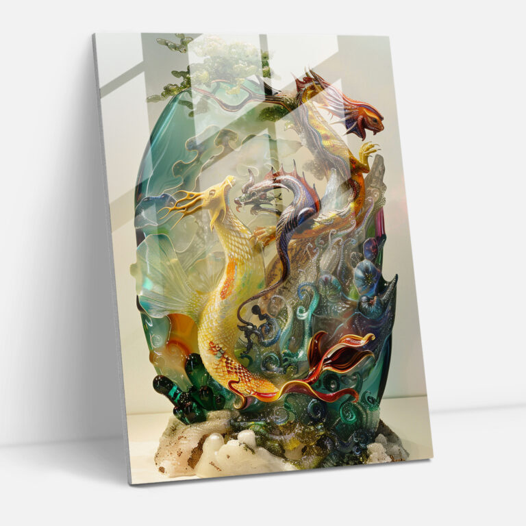 Mannerism Glas Kunst - Mystische Kreaturen - Glasbild Wanddekoration