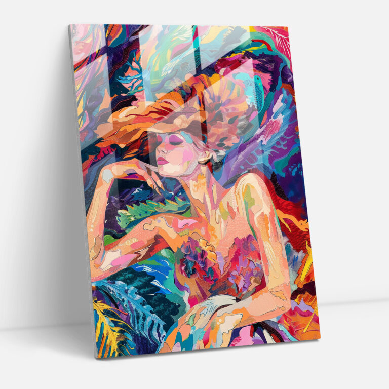 Glasbild Wanddekoration im Manierismus-Stil - Moderne Kunst Wohnaccessoire Glas-Kunst