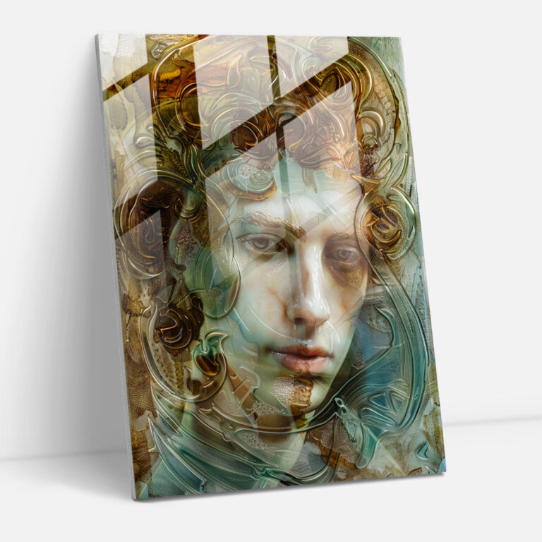 Mannerismus Glasbild - Faszinierendes Manieristisches Porträt - Manierismus Glasbild Glaswandkunst Manieristisches Porträt