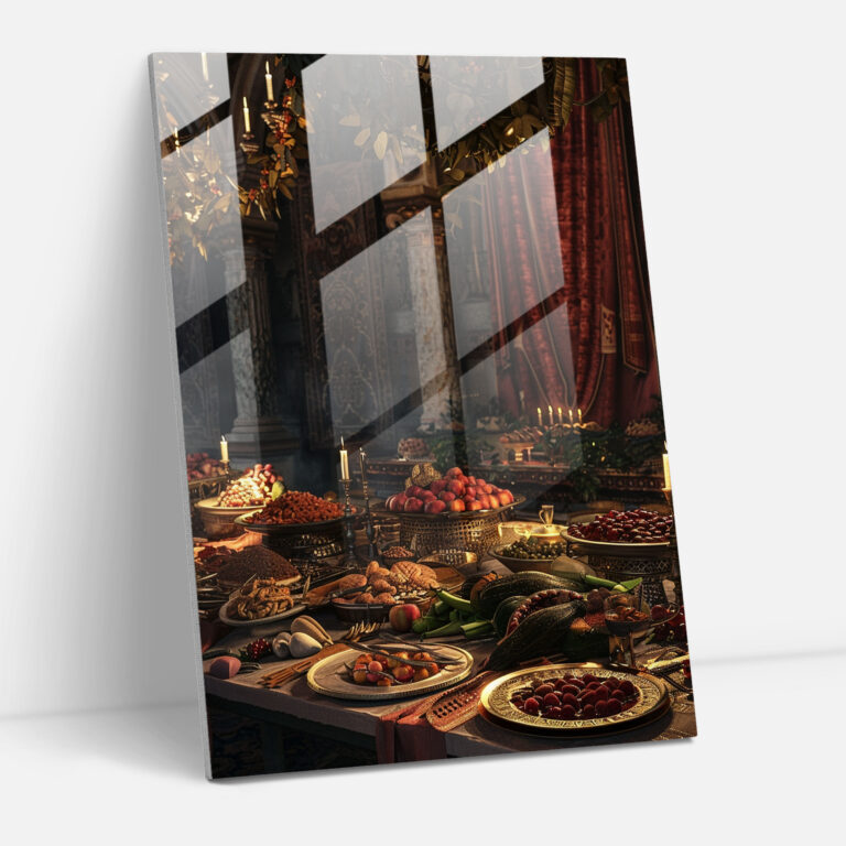 Mannerism Wohndekoration - Prächtiges Renaissance Bankett - Leinwandbild Glasbild