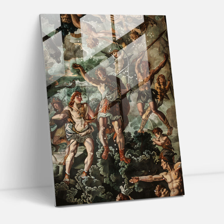 Mannerism Glasbild - Dramatische mythologische Szene - Wanddekoration Modern Art