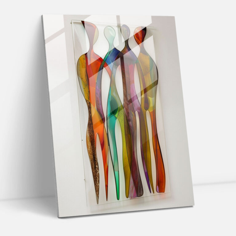 Mannerism Glasbild - Elongierte Figuren - Mannerismus Dekoration für Zuhause Glas Kunst Glasbild