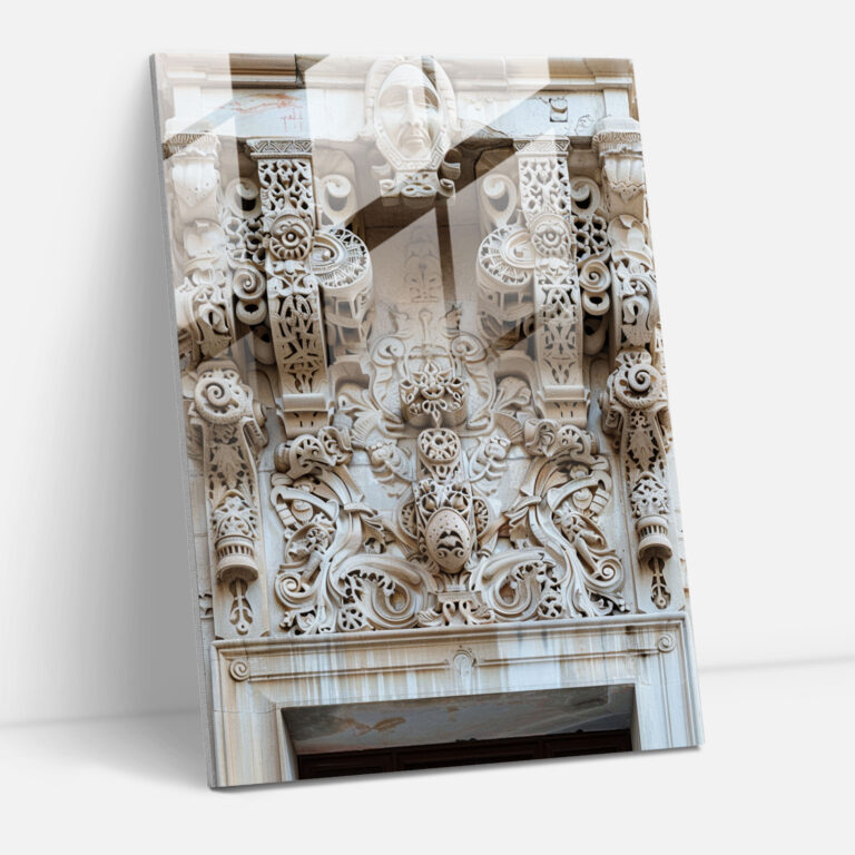 Wanddekoration im Manierismus-Stil - Feine Muster und dekorative Motive - Glas Kunst Glaswandkunst