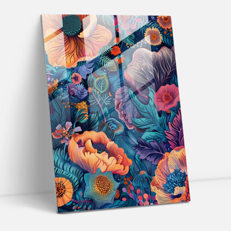 Mannerism Glasbild - Blumige Fantasie - Mannerismus Moderne Kunst Wohnkultur