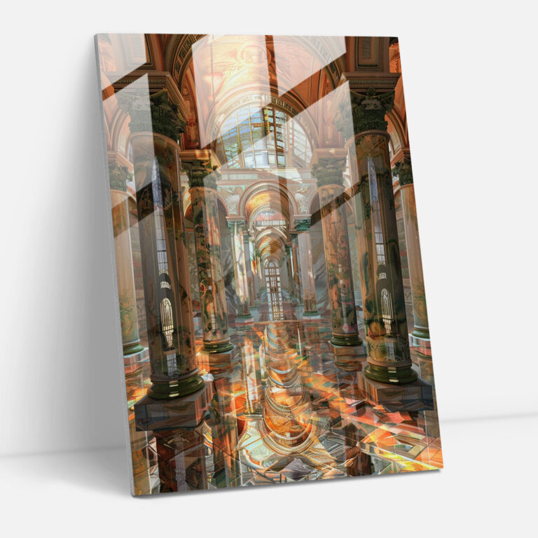Glasbild mit verdrehtem Mannerismus - Kunst Heimdekoration Glasbild