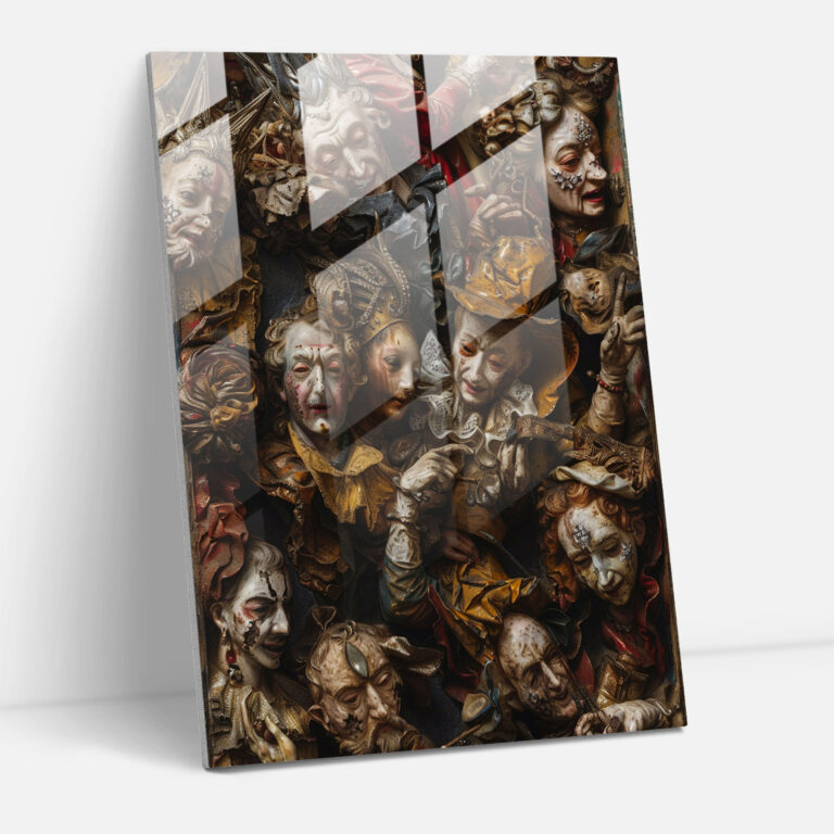 Übertriebene Gesten Manierismus Wohndeko - Glasbild Wanddekoration Wohnaccessoire