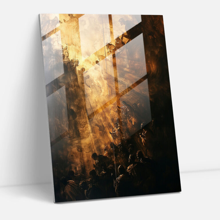 Mannerismus Wanddekoration mit göttlichem Licht - Glasbild moderne Kunst Mannerismus