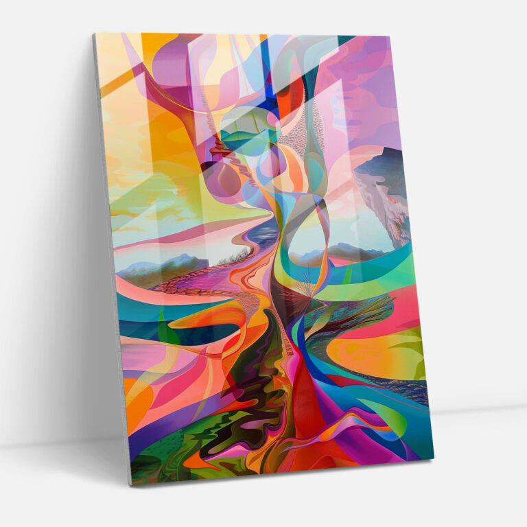 Langgestreckte Formen des Manierismus in der modernen Kunst - Glasbild für die Wohn- und Wanddekoration