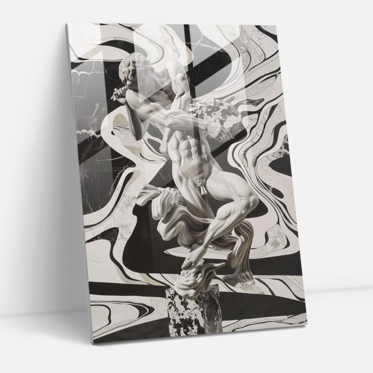 Verdrehte Posen Manierismus Wohndekoration - Moderne Kunst Glasbild
