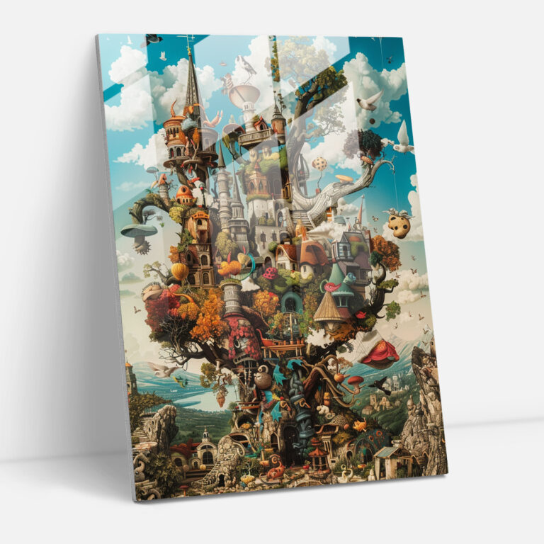 Mannerism Glas Kunst - Verspielte Landschaften - Wohnkultur Leinwandbild Glasbild