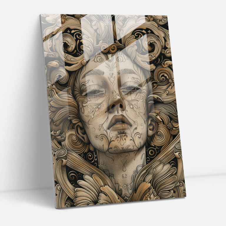 Kunstvolles Mannerismus Glasbild - Mannerismus Wanddekoration Glasbild Moderne Kunst