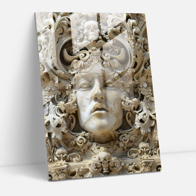 Glasbild mit kunstvollem Manierismus - Manierismus moderne Kunst Wanddekoration Wohnkultur