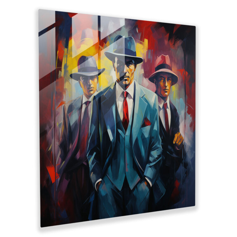 Komplexes Glasbild abstraktes Mafia-Kunstwerk