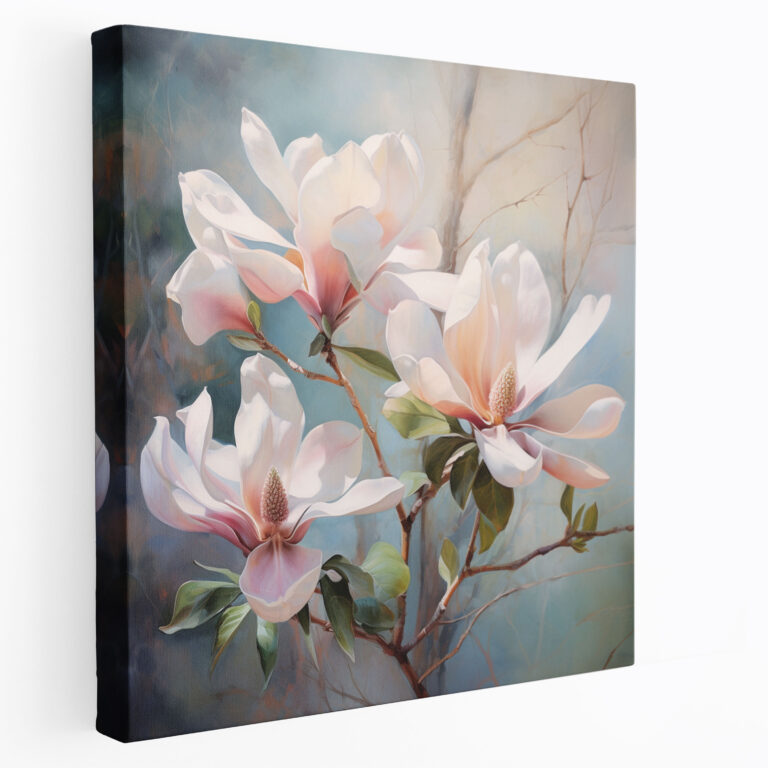 Leinwandbild Vintage Magnolie - Wandkunst Leinwandbild