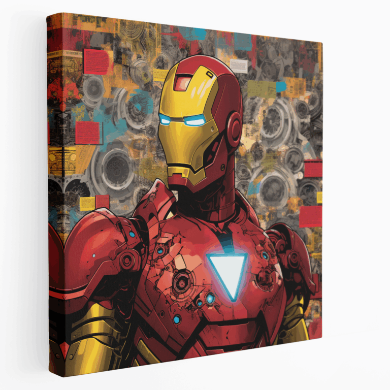Leinwandbild Iron Man im Pop-Art-Stil.
