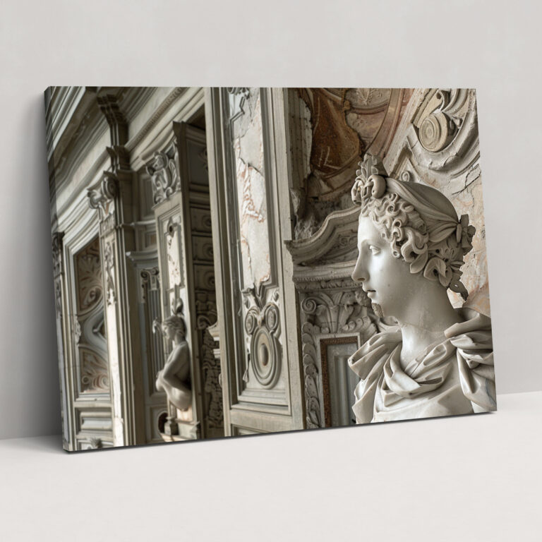 Michelangelo Leinwandbild - Architektonische Elemente in historischer Umgebung - Wandkunst