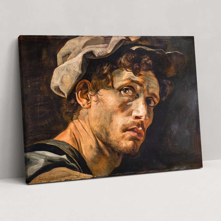 Michelangelo Leinwandbild - Dramatisches Porträt - Michelangelo Leinwand Wandkunst Wohnkultur
