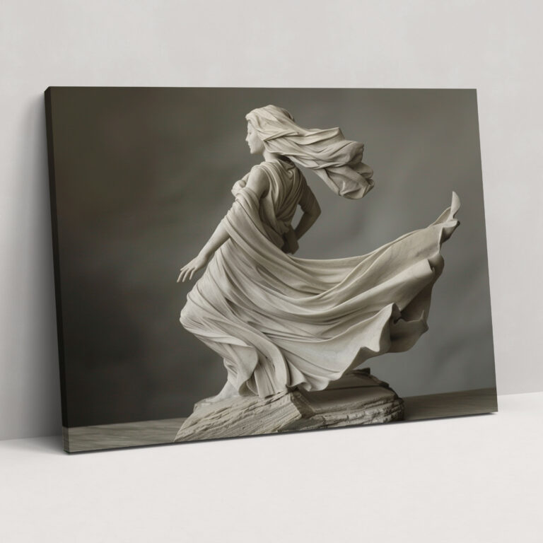 Anmutiges weibliches Leinwandbild von Michelangelo - Wandkunst auf Leinwand
