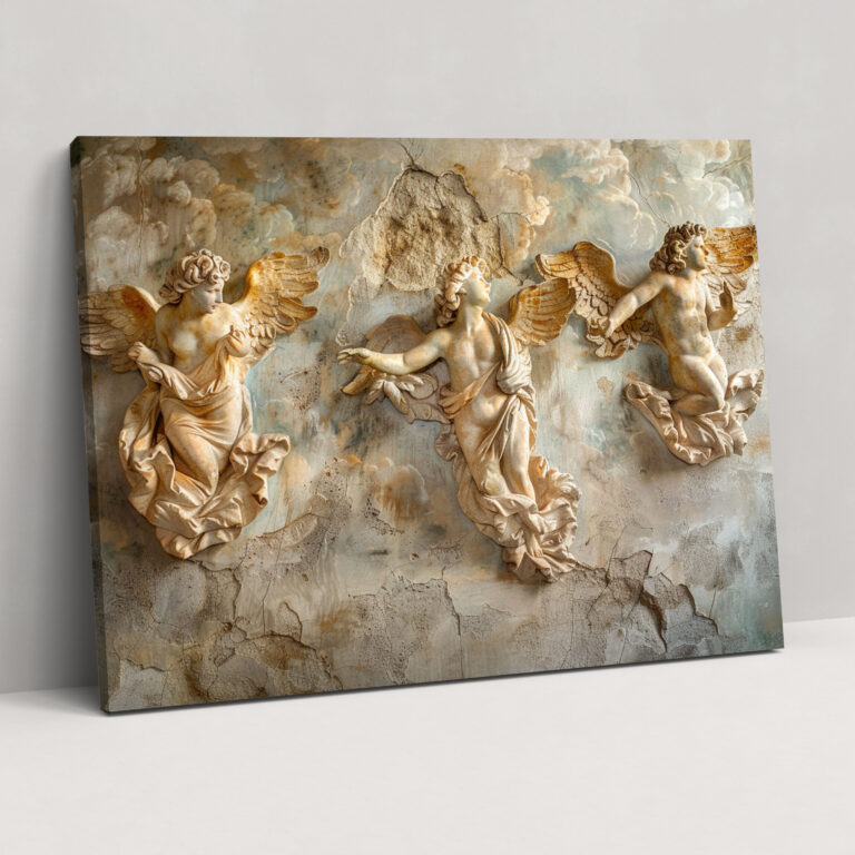 Michelangelos Himmelsboten Leinwandbild - Michelangelo Leinwand Wandkunst Wanddeko