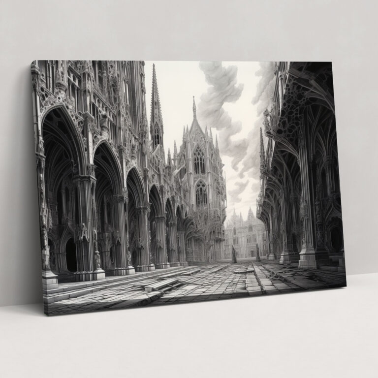Leinwandbild mittelalterliche Kathedrale - mittelalterlich Leinwand Eleganz