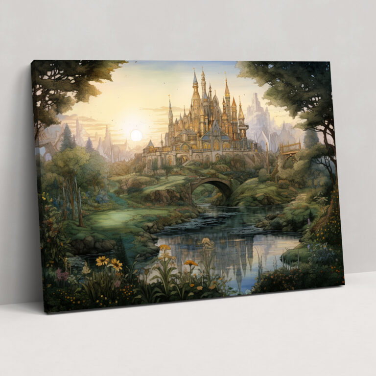 Leinwandbild Mittelalterliche Burg - Mittelalter Zeitreise Charme Wandkunst