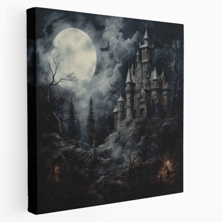 Sturmvolles Schloss Gothic Leinwandbild