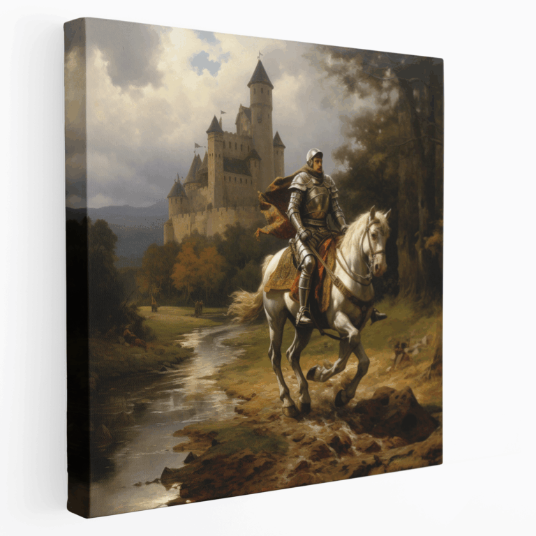 Leinwandbild mittelalterlicher Ritter