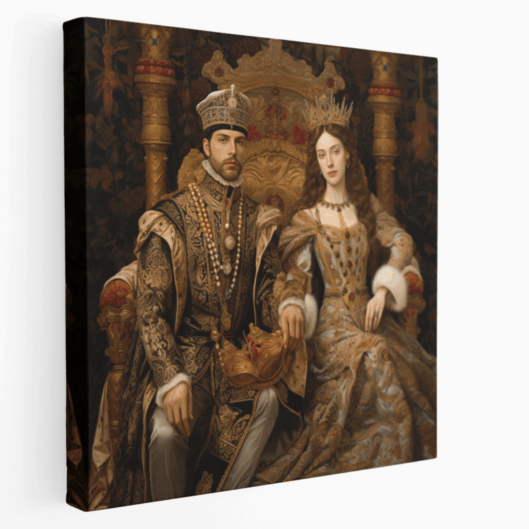 Leinwandbild König und Königin Renaissance Fresko