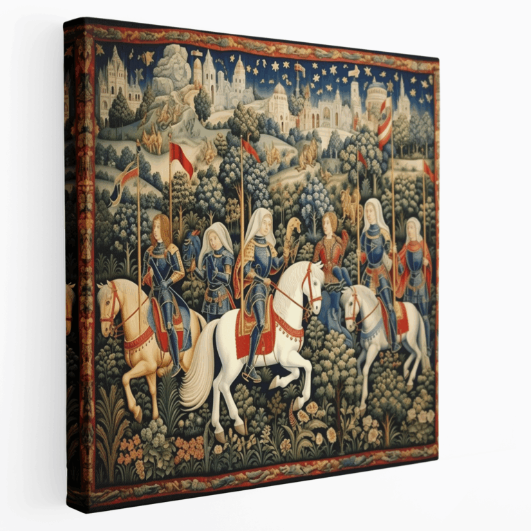 Mittelalterliches Wandteppich Leinwandbild