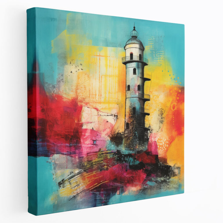 Ethereal Abstraktes Maiden Tower Leinwandbild - Maiden Tower Kräftige Farben Texturierte Schichten Ätherisch