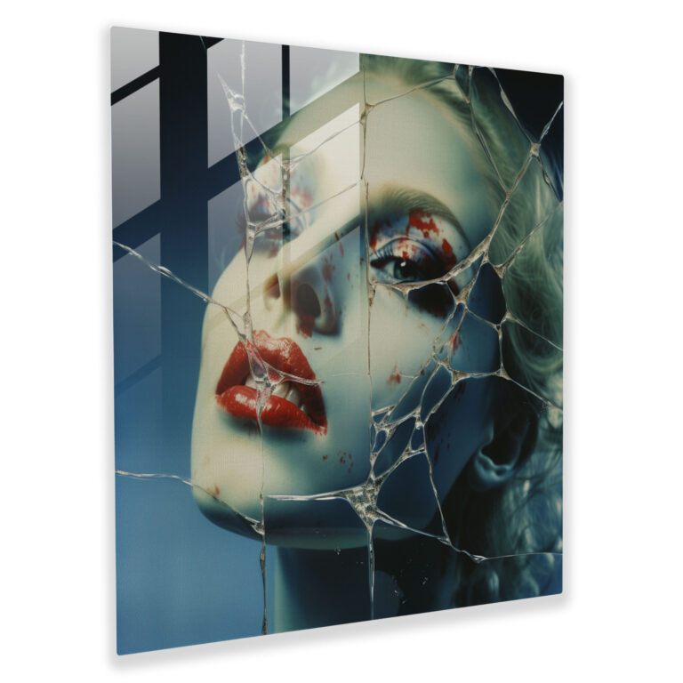 Medusas Reflexionen Glasbild - Medusa Glasbild Reflexion Glas Wandkunst