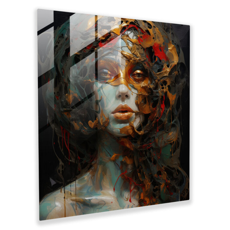 Medusa Glasbild - Medusa Glaskunst Tiefe