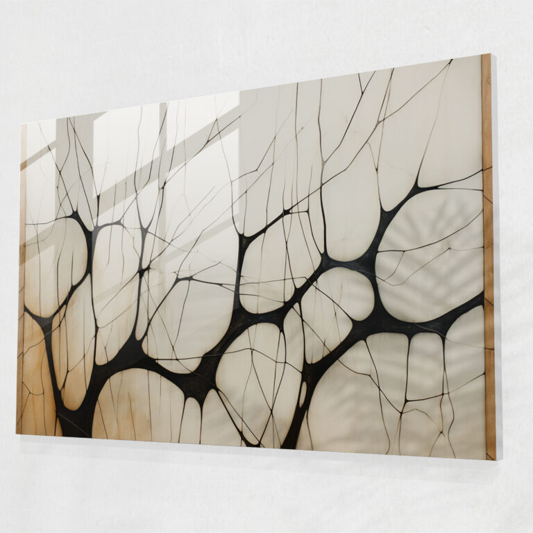Glasbild mit primitiven Höhlenzeichnungen - Mesolithikum Primitive Höhlenzeichnungen Glasbild Moderne Kunst