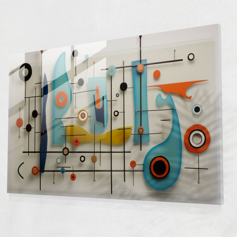 Glasbild - Mesolithikum Abstrakte Formen Glas Kunst Wohnkultur
