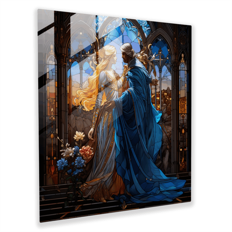 Glasbild Renaissance - Verziertes Buntglasfenster