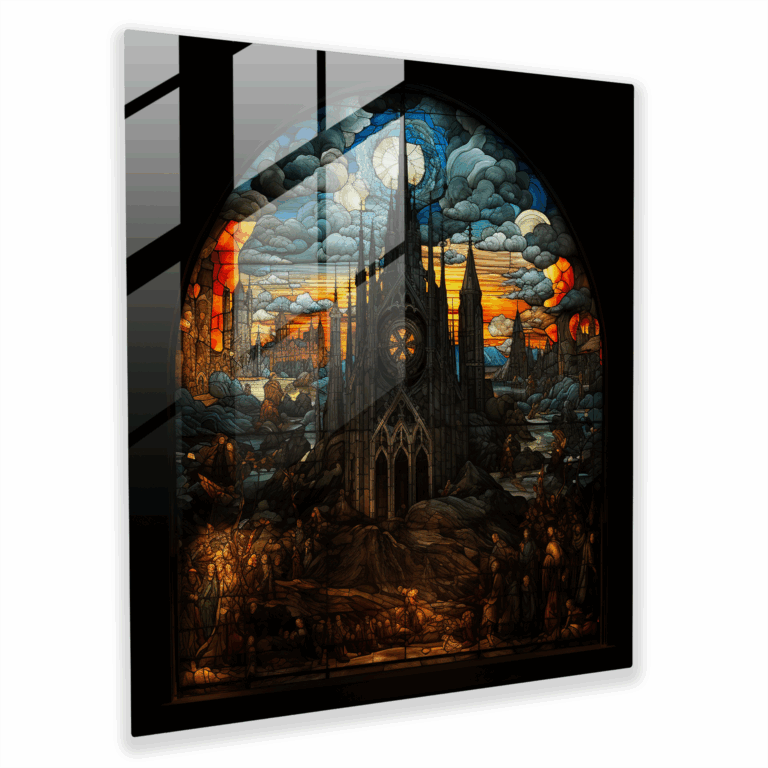 Prächtiges Glasbild mit Mosaikmuster