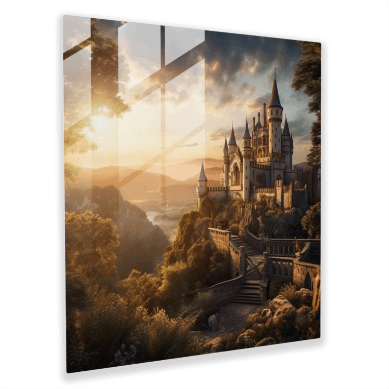 Glasbild Aurora Castle