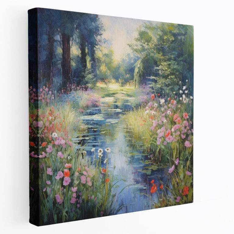 Beruhigender Garten Leinwandbild - Medizin beruhigende Energie Impressionist Leinwandbild