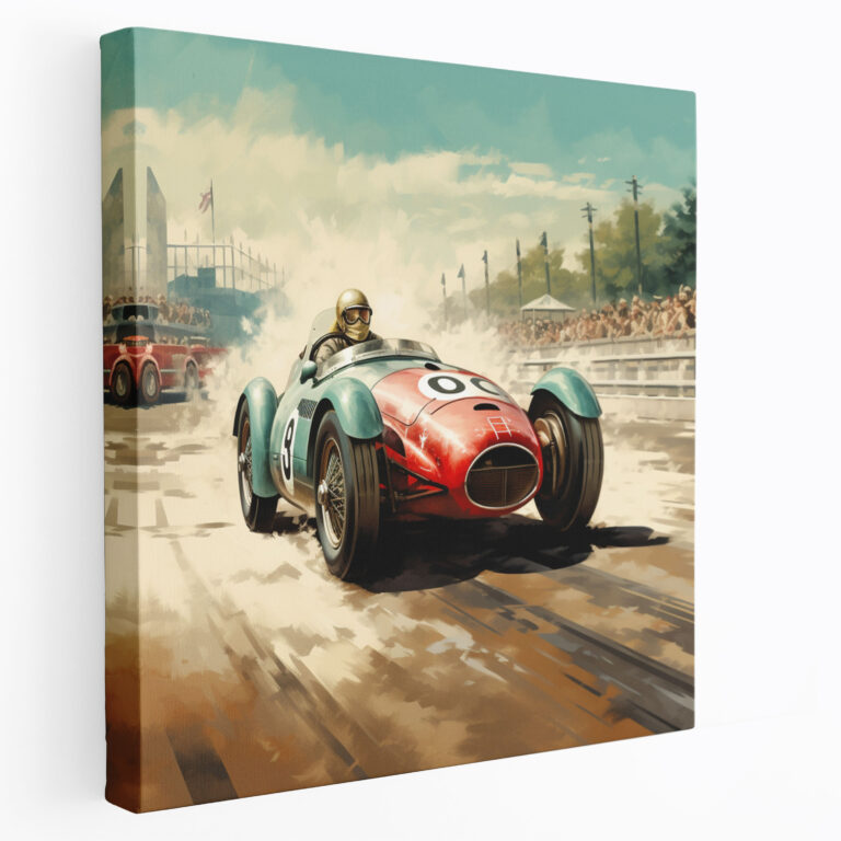 Vintage Mercedes Leinwandbild - Retro Design Classic Motorsport
