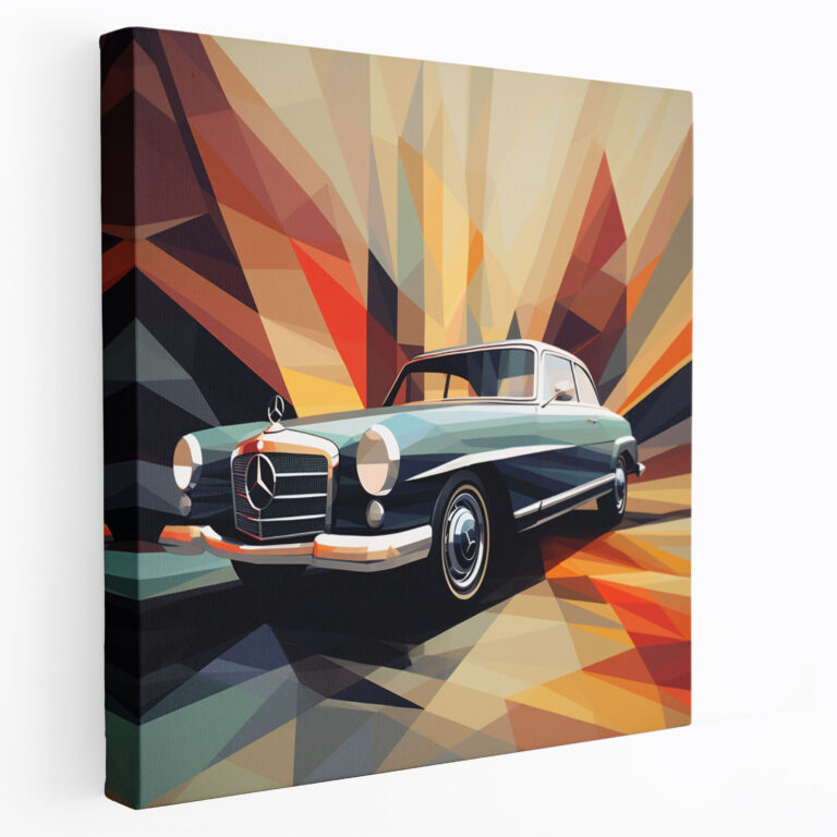 Abstraktes Mercedes Leinwandbild - Geometrische Illustration für Zuhause