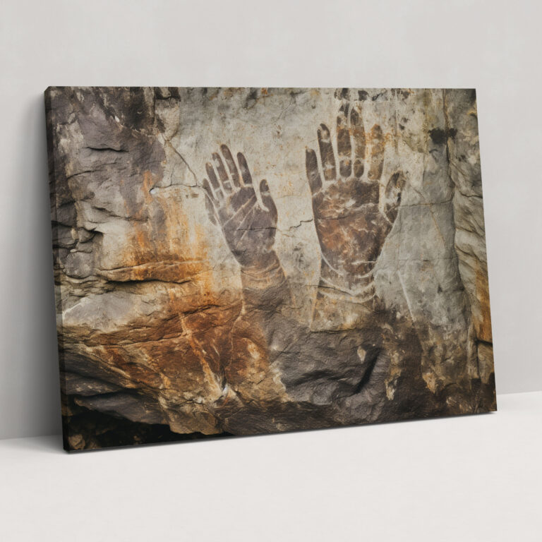 Wandkunst mit mesolithischen Handabdrücken - Mesolithisch Handabdrücke Wandkunst