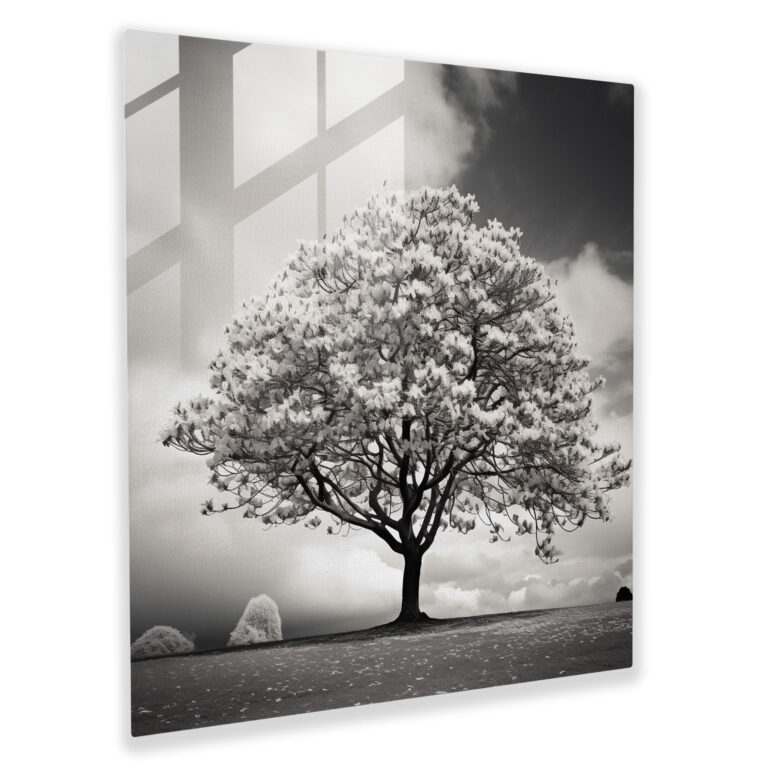 Glasbild Magnificent Magnolia - Magnolie Wohndekoration Glas Wandkunst Glasbild