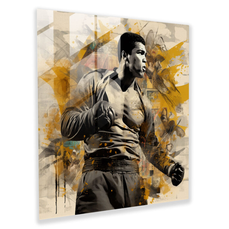 Muhammad Ali Ikone Glasbild - Muhammad Ali Glasbild Glas Wandkunst Ikonische Momente
