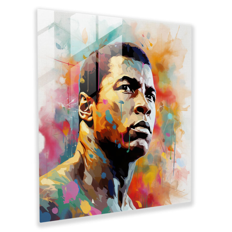 Muhammad Ali Glasbild - Abstrakte Muster Glasbild Glas Wandkunst