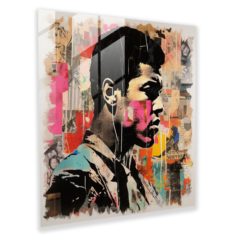 Muhammad Ali Glasbild - Wanddekoration Abstrakt